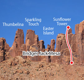 East Face Route, Desert Towers Route Photo East Face Route, Desert Towers Route Photo