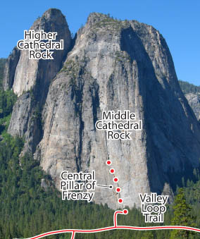 Central Pillar of Frenzy, Yosemite Route Photo